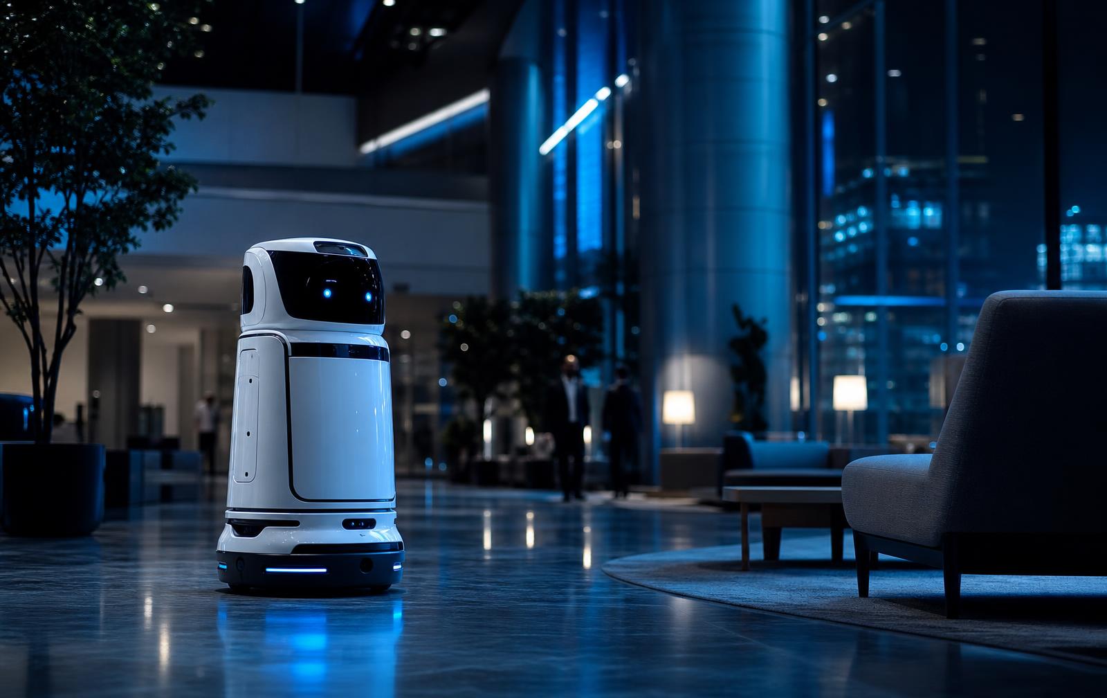 Profesionálny autonómny servisný robot v modernej prevádzke
